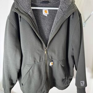 Carhartt Men's Rain Defender Relaxed Fit Midweight Sherpa-Lined Full-Zip